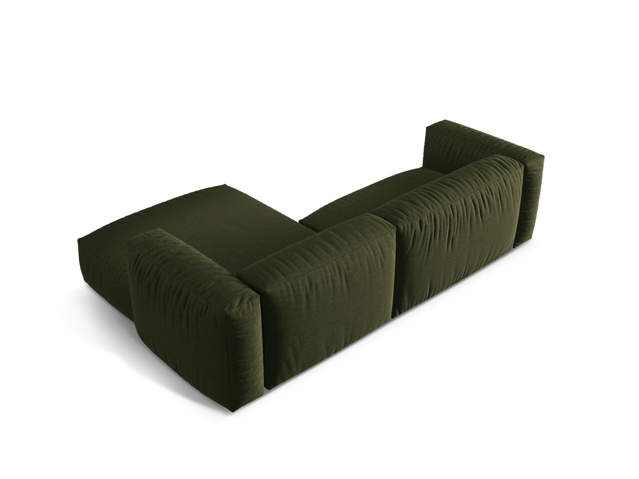 Coltar modular dreapta 2 locuri, Martina-169, Micadoni Home, 283x176x75 cm, tesatura structurata catifelata, verde - 1 | YEO