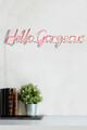 Decoratiune luminoasa LED, Hello Gorgeous, Benzi flexibile de neon, DC 12 V, Roz