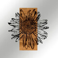 Decoratiune de perete, Daisy, lemn/metal, 56 x 58 cm, negru/maro