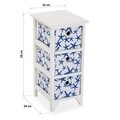 Organizator pentru baie cu 3 cosuri Blue Sea, Versa, 23x29x58 cm, lemn de paulownia