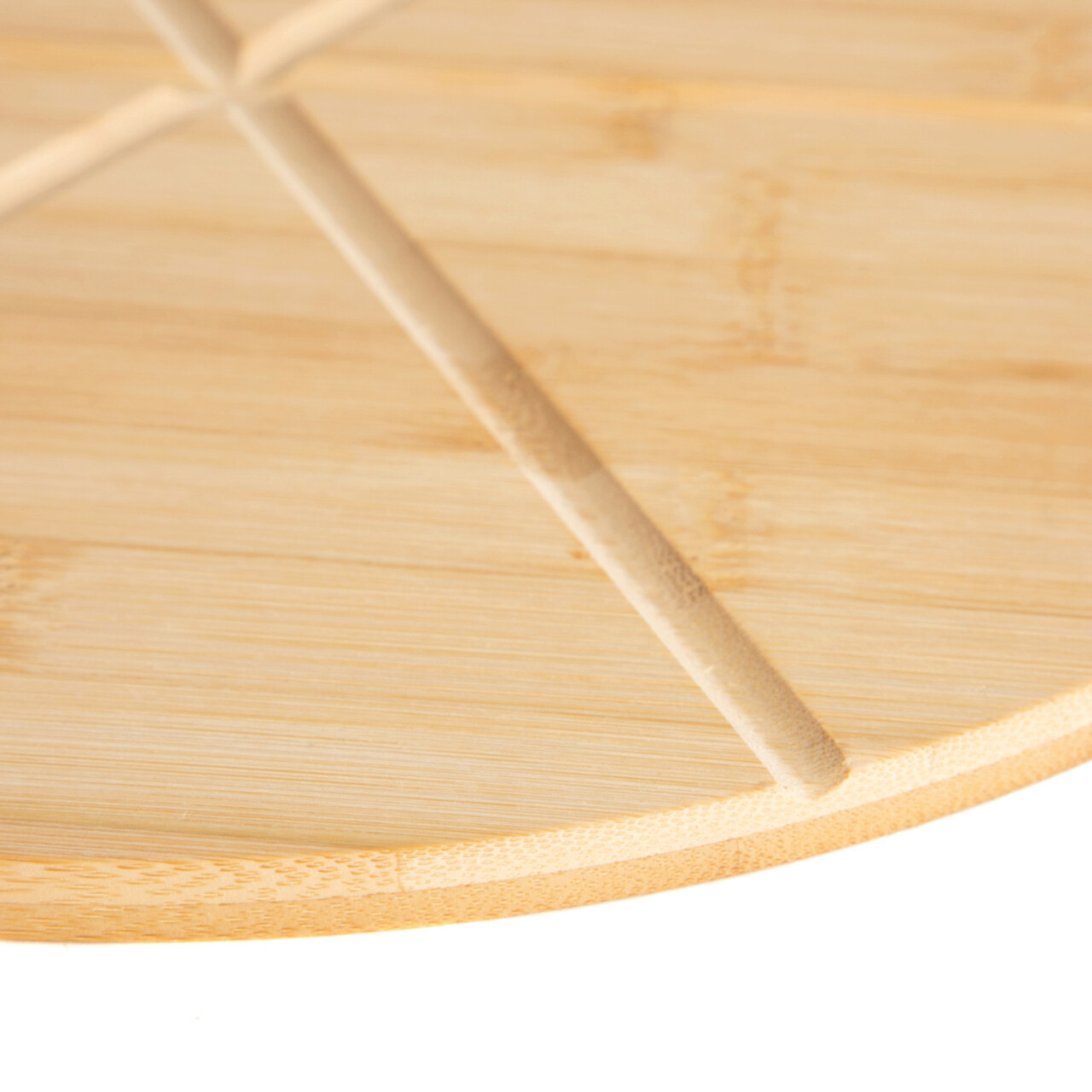 Platou pentru servire pizza si cutit Bambou, Homla, 45x32 cm, lemn, natur