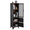 Biblioteca Industrial Tall, Vasagle, 40 x 30 x 140 cm, otel/PAL, negru