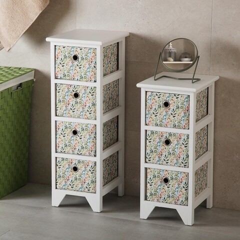 Organizator baie cu 3 cosuri Acuarela, Versa, 30 x 25 x 56 cm, lemn de paulownia