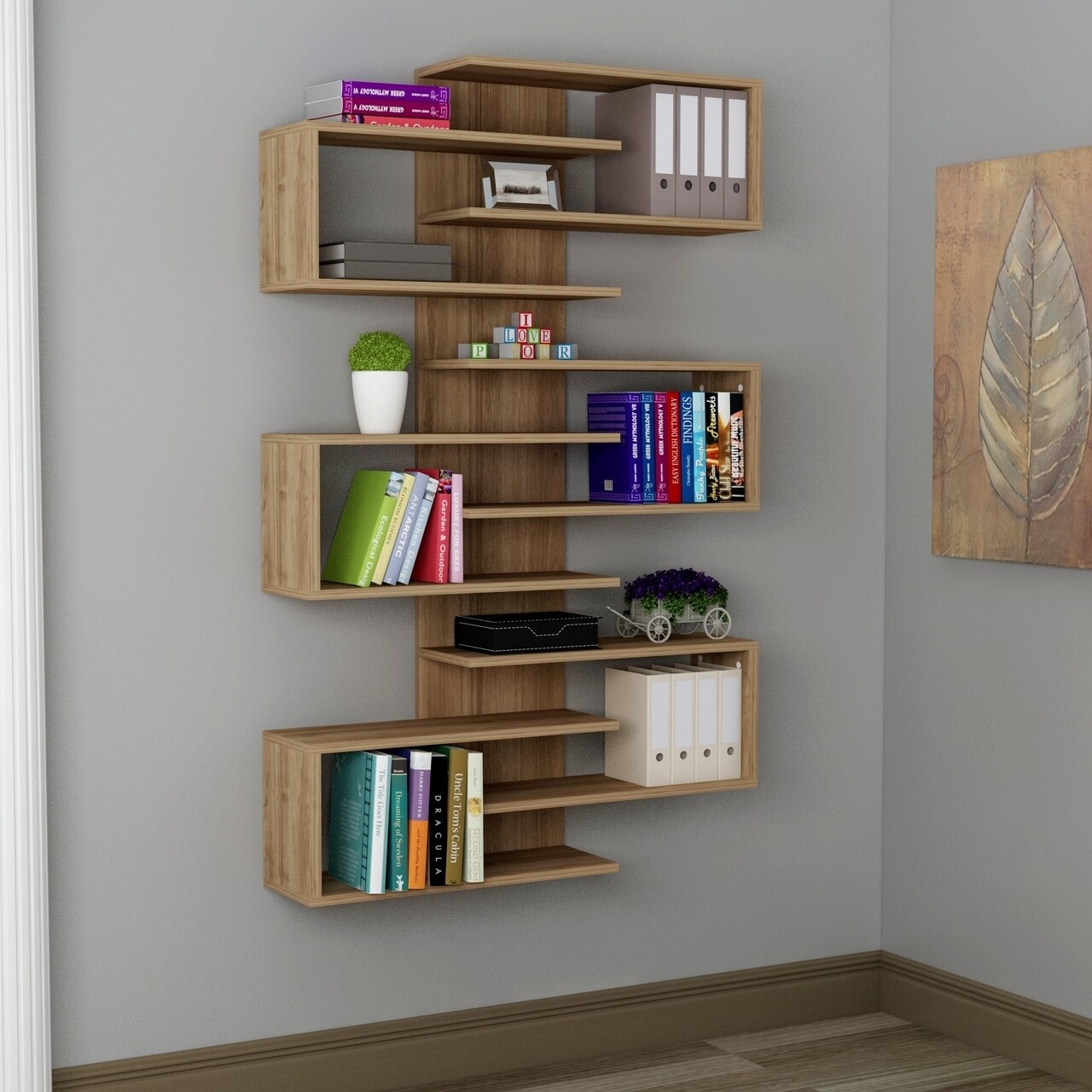 Biblioteca Lotus, Ametti, 75 x 21.3 x 161.3 cm, walnut