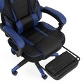 Scaun gaming, Rayan, L.70 l.69 H.122-130, piele ecologica/plastic/metal, albastru/negru