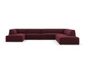 Coltar panoramic dreapta 7 locuri, Ruby, Micadoni Home, BL, 366x273x69 cm, piele ecologica, bordo