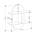 Raft Auro, Decortie, 67x22x74 cm, PAL melaminat, alb/antracit