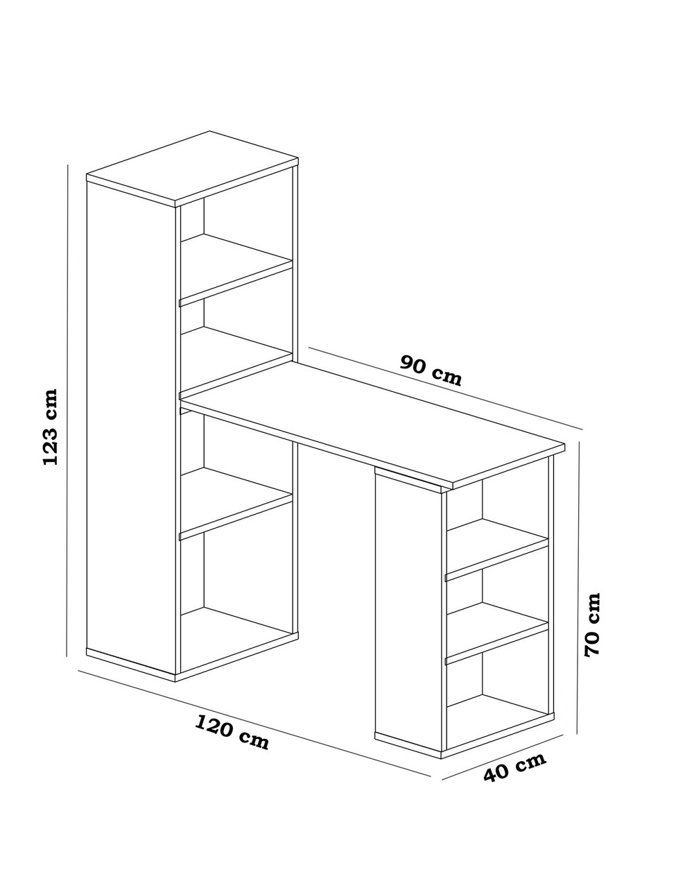 Birou Last, Decorotika, 120x40x123 cm, alb - 1 | YEO