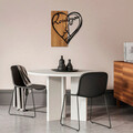 Decoratiune de perete, i Love You, 50% lemn/50% metal, Dimensiune: 54 x 58 cm, Nuc / Negru