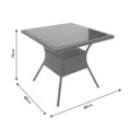 Set mobilier de gradina 5 piese Laura, Pakoworld, masa cu 4 scaune, 80x80x75 cm, metal/sticla/ratan sintetic, natural