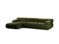 Coltar modular stanga 4 locuri, Bellis-213, Micadoni Home, 282x155x70 cm, tesatura boucle, verde