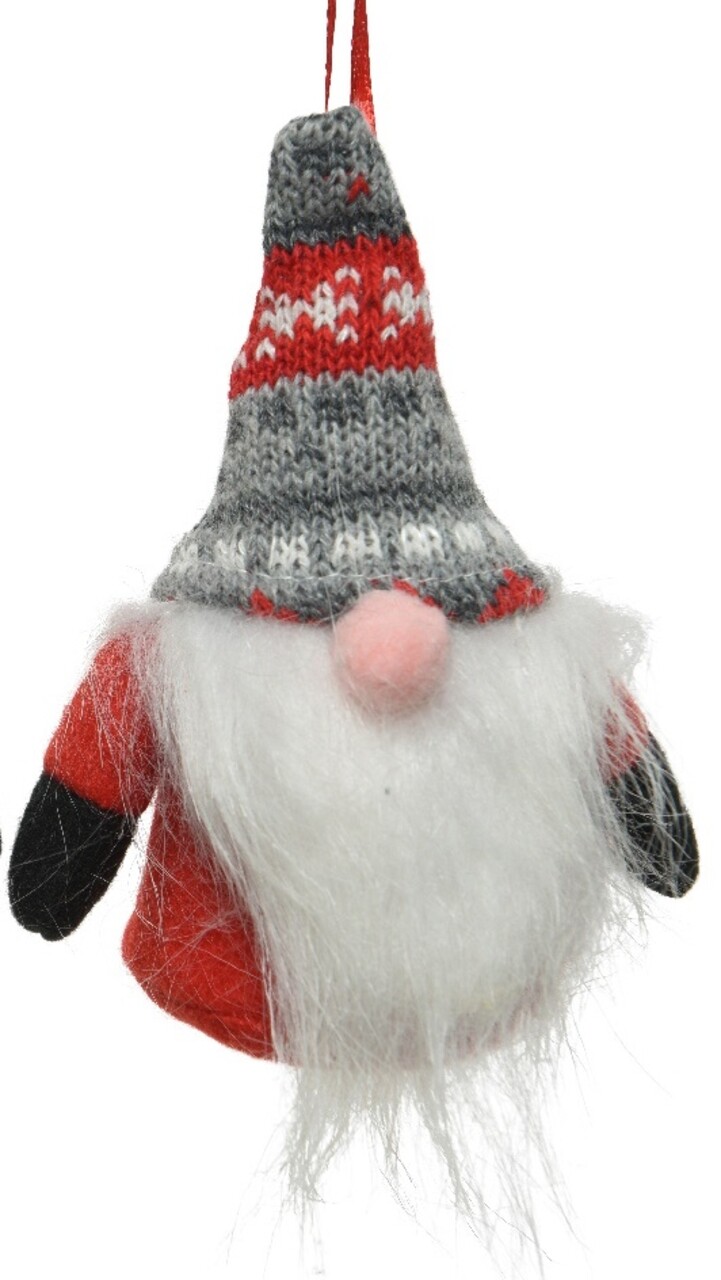 Glob Gnome w red blouse, Decoris, 6x9x12 cm, poliester, multicolor