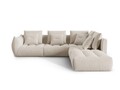 Coltar modular dreapta 4 locuri, Bloom-184, Micadoni Home, 316x310x95 cm, catifea, ecru