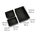 Set 3 cosuri pentru depozitare, Wenko, Adria, 34.5 x 13 x 24 cm, polipropilena, negru