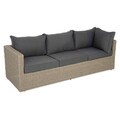 Set mobilier pentru gradina/terasa, Casaboa, coltar + masa, aluminiu/fibre sintetice, natur/gri