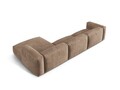 Coltar modular dreapta 3 locuri, Martina-120, Micadoni Home, 332x176x75 cm, catifea, bej inchis