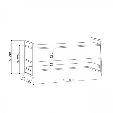 Comoda TV, Homitis, Metola - Oak, 131x58x39 cm