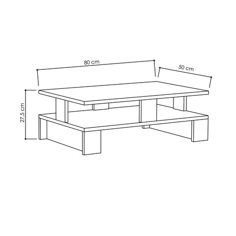 Masuta de cafea, Decortie, Mansu, 80x27.5x50 cm, Antracit