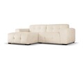 Coltar stanga 4 locuri, Kendal, Micadoni Home, BL, 256x173x79 cm, catifea, bej deschis