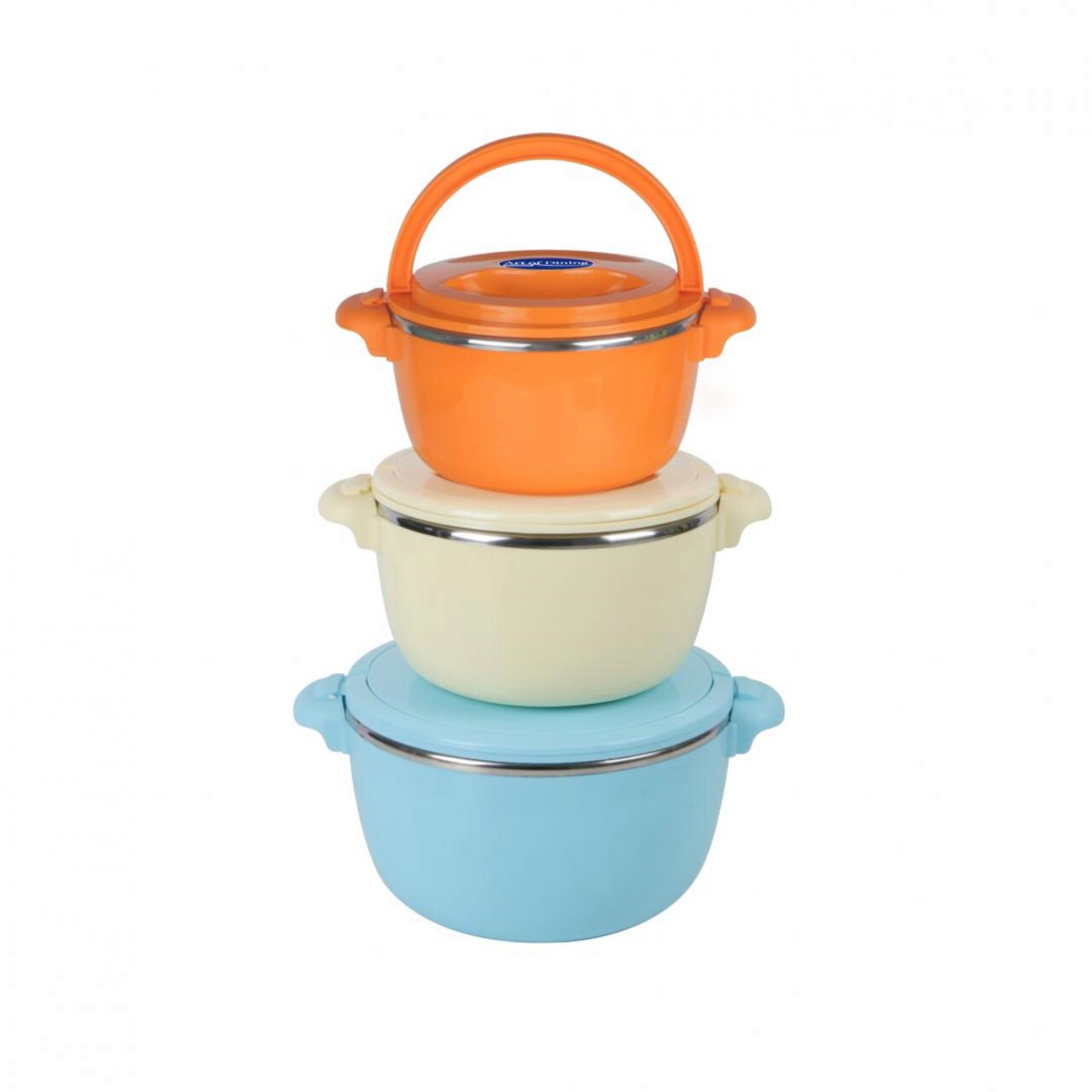 Set 3 caserole termice Belly blue, Art of Dining by Heinner, 2L/4L/6L, inox/polipropilena, multicolor - 1 | YEO