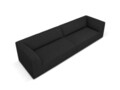 Canapea 4 locuri, Ruby, Micadoni Home, BL, 302x93x69 cm, poliester, negru