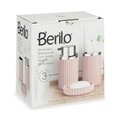 Set de baie 3 piese Ava, Berilo, plastic, roz