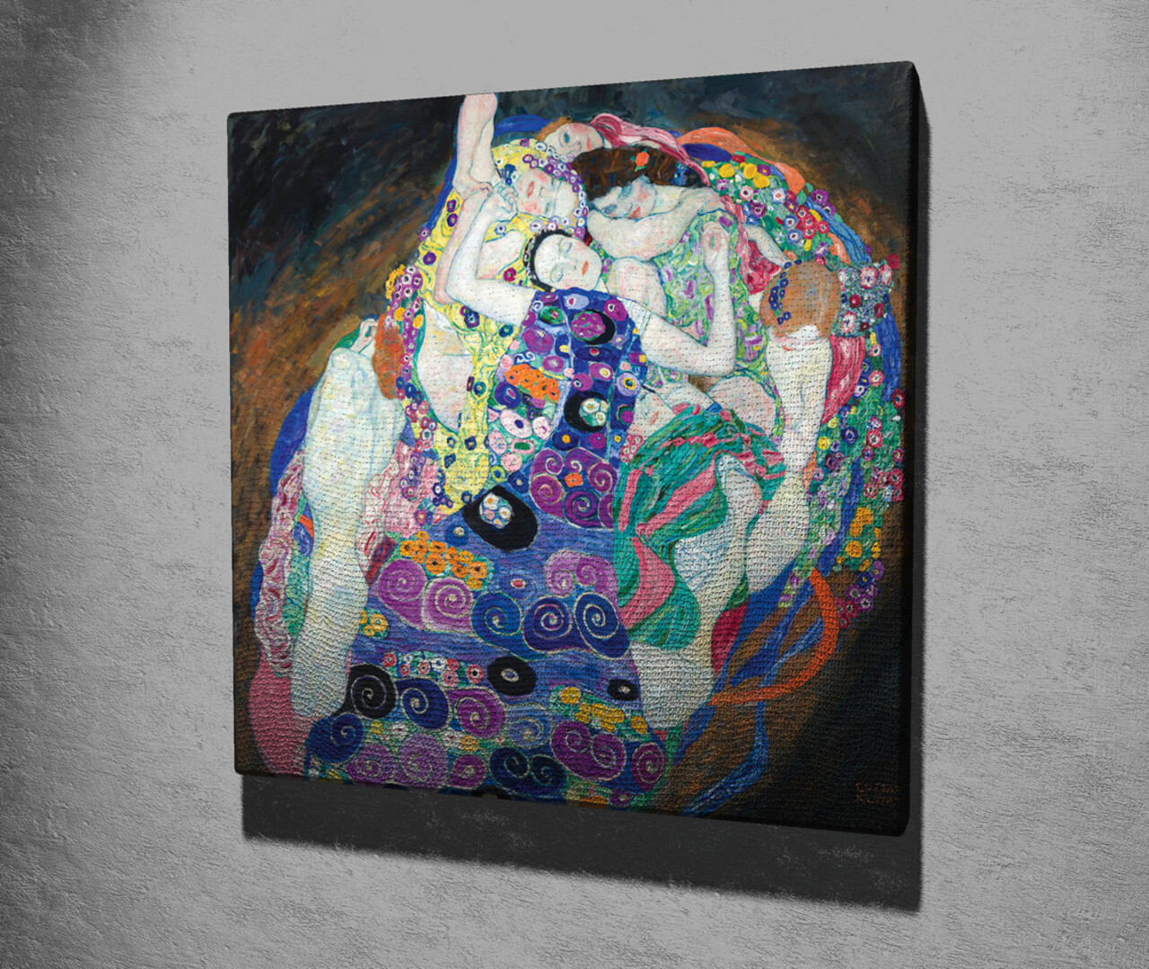 Tablou decorativ, KC249, Canvas, Lemn, Multicolor