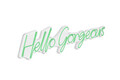 Decoratiune luminoasa LED, Hello Gorgeous, Benzi flexibile de neon, DC 12 V, Verde