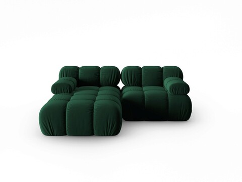 Coltar modular stanga 3 locuri, Bellis, Micadoni Home, BL, 191x157x62 cm, catifea, verde bottle