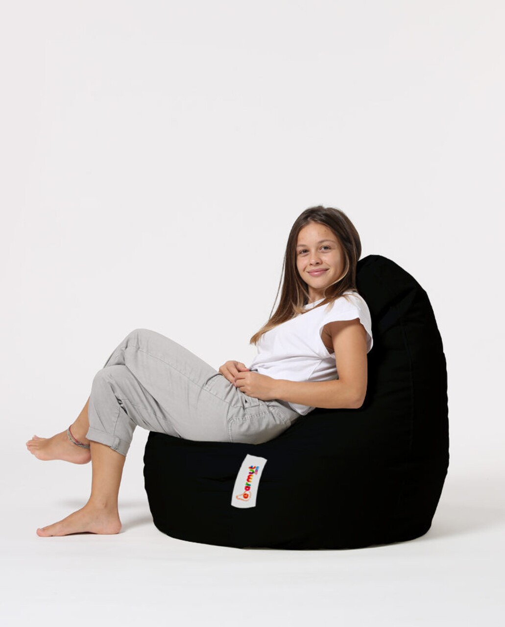 Fotoliu puf, Bean Bag, Ferndale Drop L, 80 x 80 cm, poliester impermeabil, negru - 2 | YEO