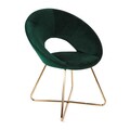 Scaun Jared, Homla, 73x47x84 cm, catifea din poliester/metal, verde