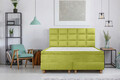 Pat matrimonial, Stockholm, Cubic E, 160x200 cm, saltea tip Pocket, topper memory, Verde