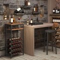 Dulap pentru sticle de vin Vasagle, 20 sticle, 50 x 32 x 100 cm, PAL/otel, maro rustic/negru