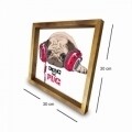 Tablou decorativ, Alpha Wall, Pug, 30x30 cm