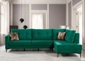 Coltar dreapta Cinar, Pandia Home, 195x87x75 cm, lemn, verde inchis