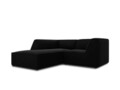 Coltar stanga 3 locuri, Ruby, Micadoni Home, BL, 186x180x69 cm, catifea, negru