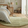 Covor Lino Leaf Sage, Flair Rugs, D160 cm, lana, verde