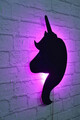 Decoratiune luminoasa LED, Unicorn, MDF, 60 LED-uri, Roz