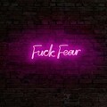 Decoratiune luminoasa LED, Fuck Fear, Benzi flexibile de neon, DC 12 V, Roz