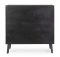 Bufet inferior Josine, Bizzotto, 80 x 40 x 80 cm, lemn de pin/MDF/ratan, negru