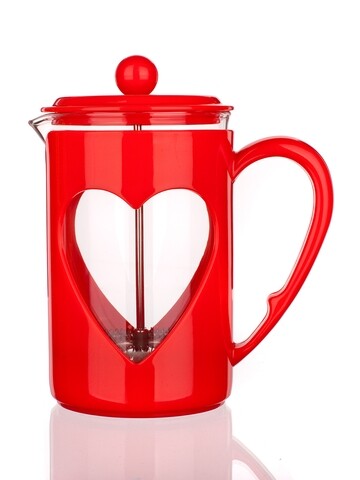 Cafetiera cu filtru / Presa franceza Darby Heart, Banquet, sticla temperata/inox, 800 ml