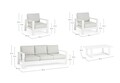 Set mobilier pentru gradina/terasa 4 piese Baltic, Bizzotto, aluminiu/tesatura ofelin, alb