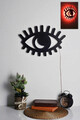 Decoratiune luminoasa LED, Evil Eye, MDF, 60 LED-uri, Rosu