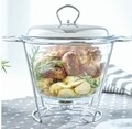 Chafing dish / Vas termorezistent cu incalzitor Helios, Ambition, 4 L, sticla