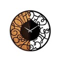 Ceas de perete, Wooden Clock, Lemn/metal, ø56 cm, Nuc / Negru