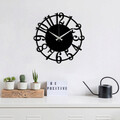 Ceas de perete, Enzoclock - S006, metal, 48 x 48 cm, negru