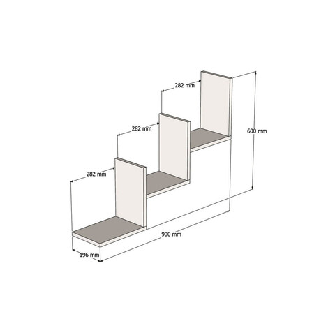 Raft de perete, Puqa Design, Mist, 90x60x19.6 cm, PAL, Alb