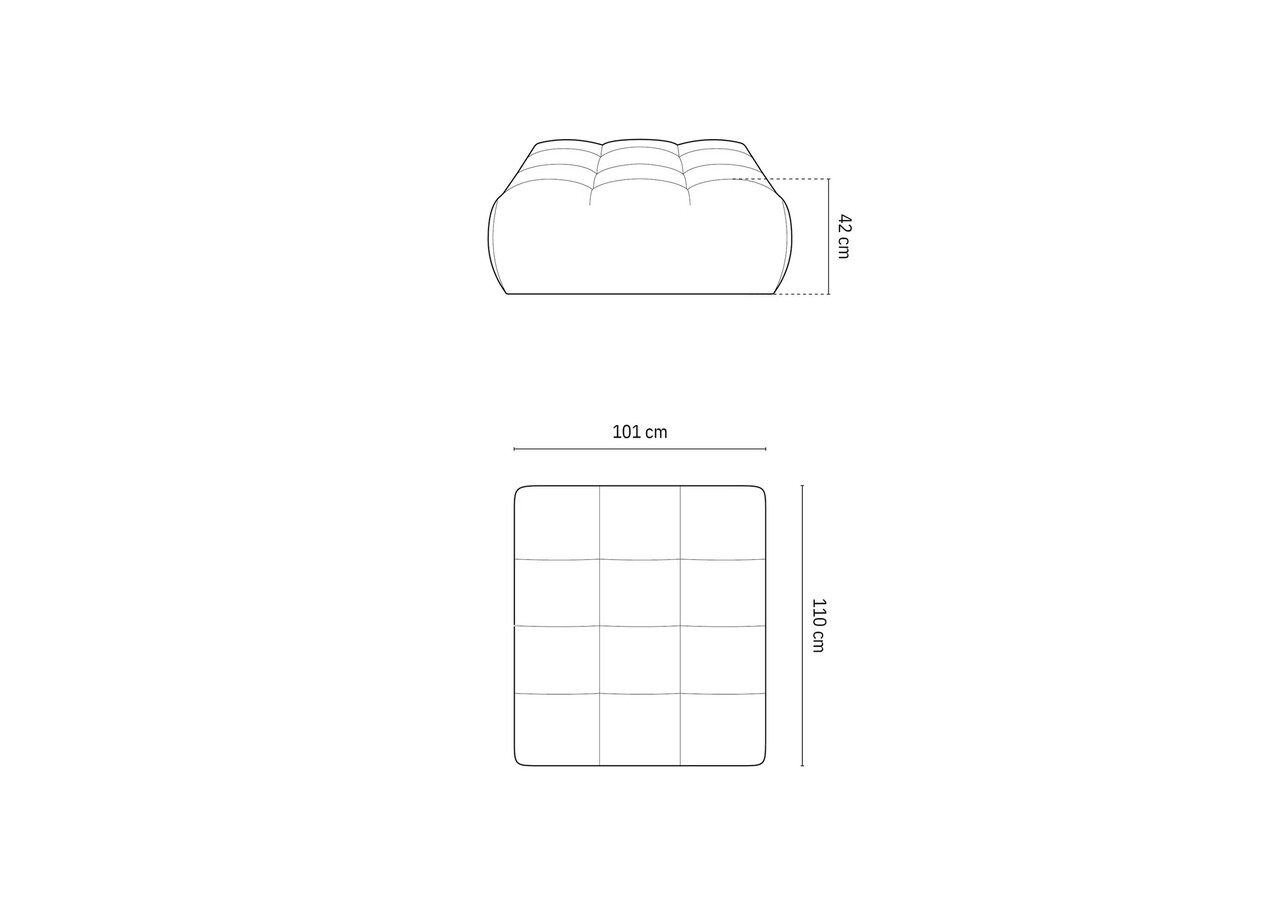 Taburet, Bloom-184, Micadoni Home, 110x101x42 cm, catifea, galben