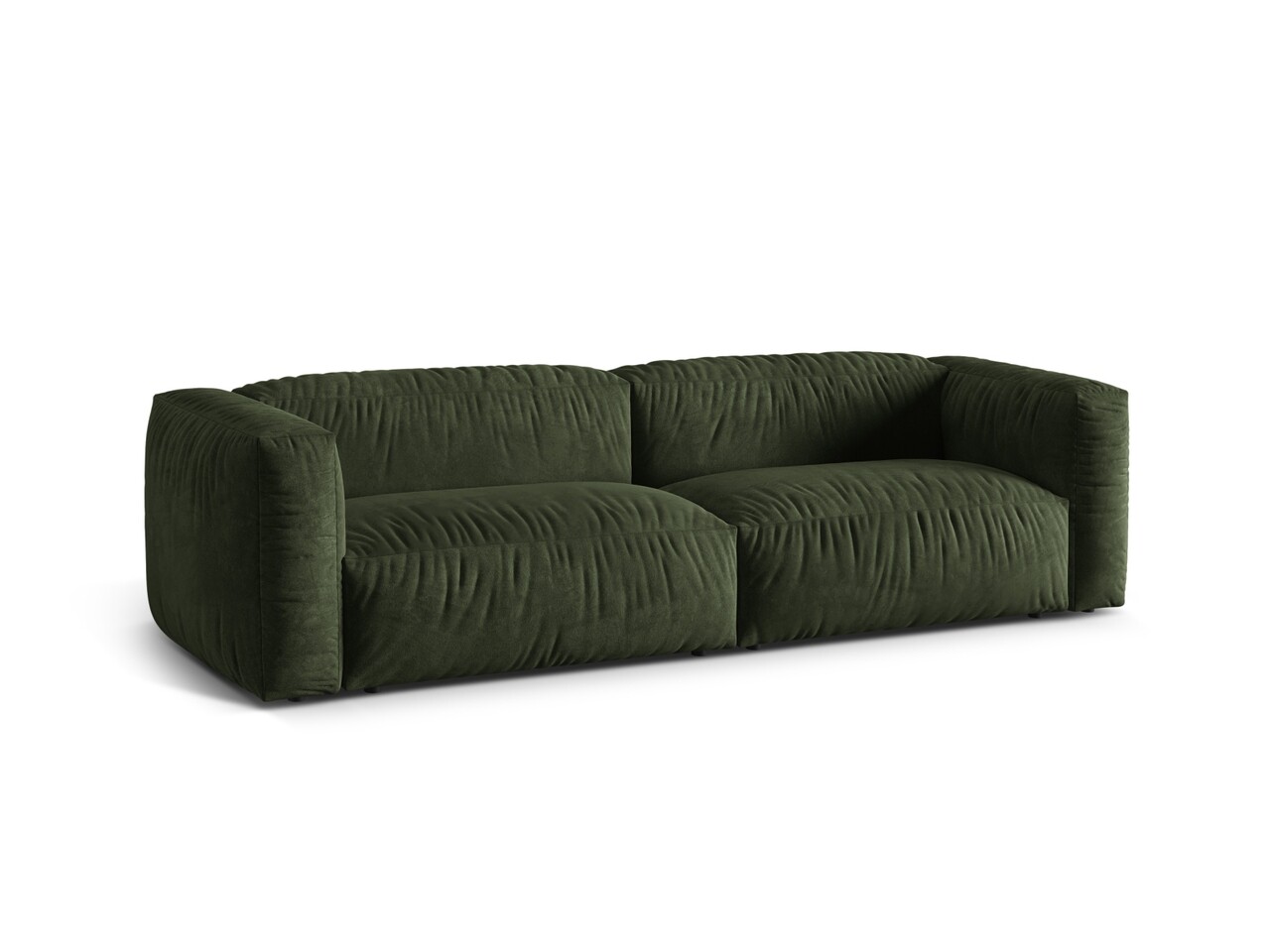 Canapea modulara 3 locuri, Martina-120, Micadoni Home, 240x106x75 cm, catifea, verde - 1 | YEO