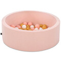 Piscina cu bile, Bubble Pops v12, 150 bile, Ø85 x 30 cm, bumbac/plastic, roz